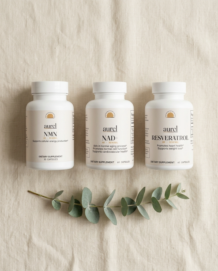 Loose herbal ingredients and capsules on warm linen